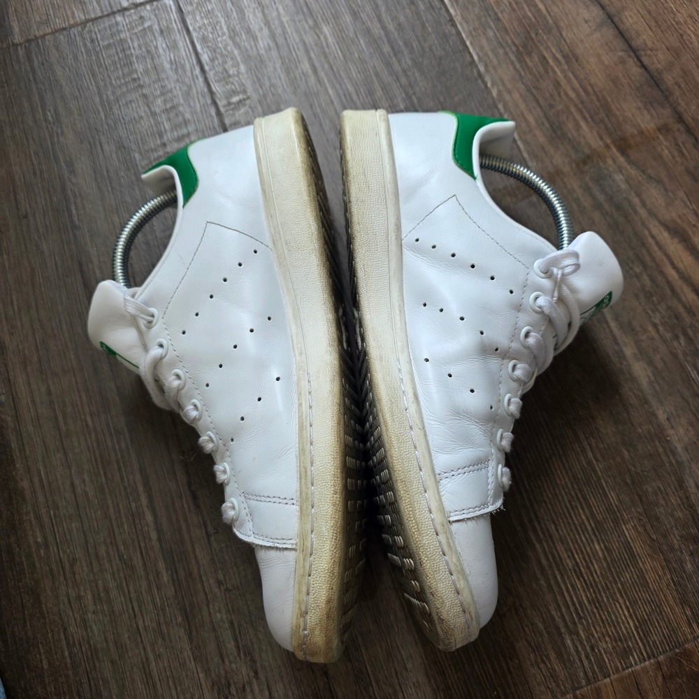 adidas Stan Smith White Green Leather Sneakers Mens size 9.5 - Picture 7 of 13